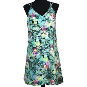 Floral Watercolor Sundress Tank Dress HiLow Flowy Short Lightweight Large Summer